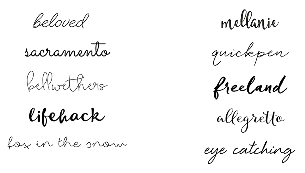 Handschriftliche Schriften Beispiel