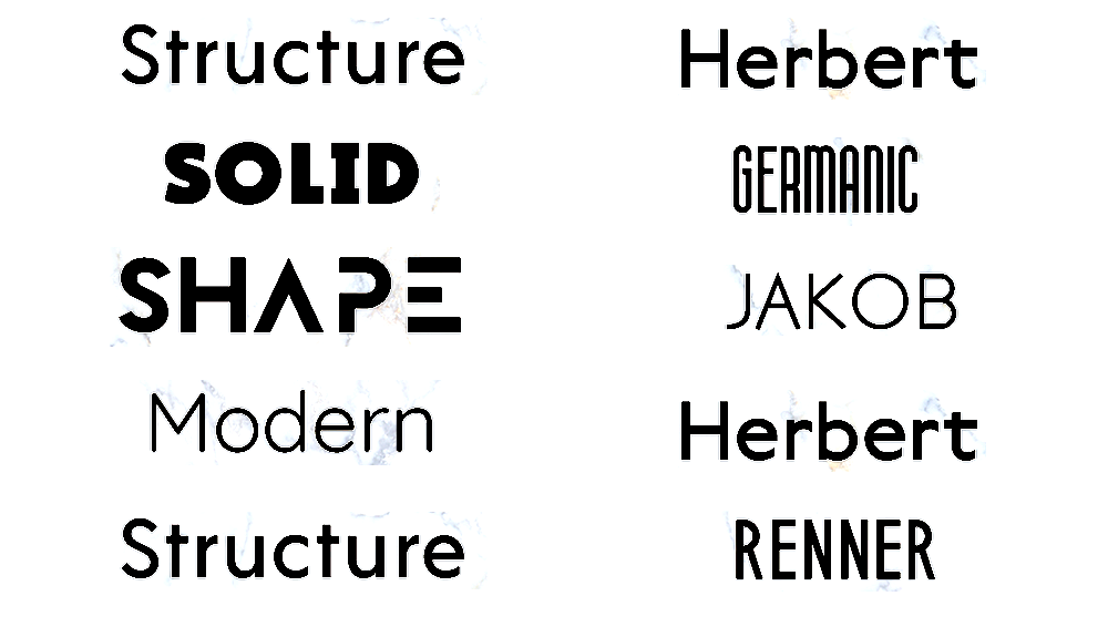 Moderne geometrische Schriften Beispiel