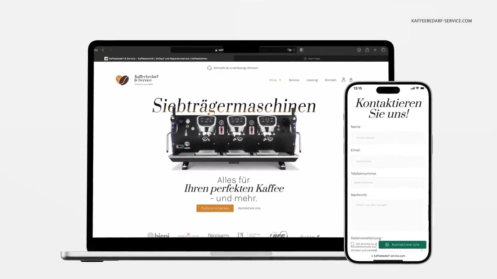 Kaffeebedarf & Service — Desktop & Mobile Responsive